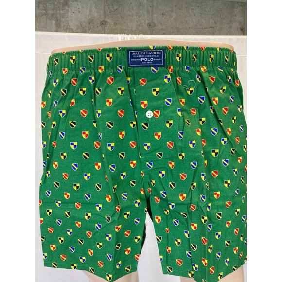 Polo Ralph Lauren Men's Medium Green NEW Classic Woven Printed Boxer Underwear - Picture 7 of 9